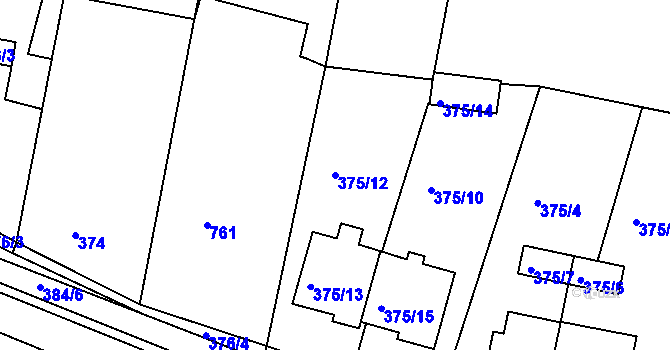Parcela st. 375/12 v KÚ Koněšín, Katastrální mapa