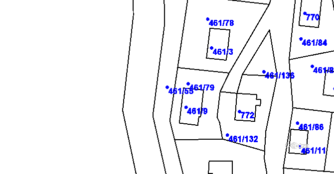 Parcela st. 461/55 v KÚ Koněšín, Katastrální mapa