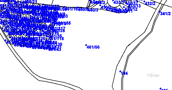 Parcela st. 461/56 v KÚ Koněšín, Katastrální mapa