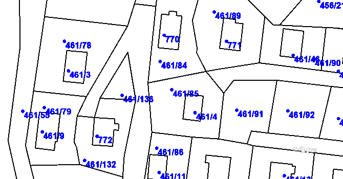 Parcela st. 461/85 v KÚ Koněšín, Katastrální mapa