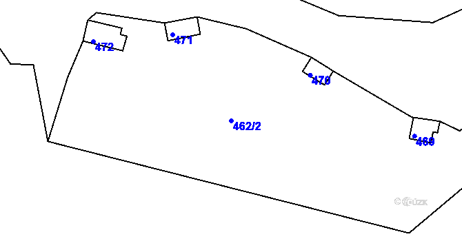 Parcela st. 462/2 v KÚ Koněšín, Katastrální mapa