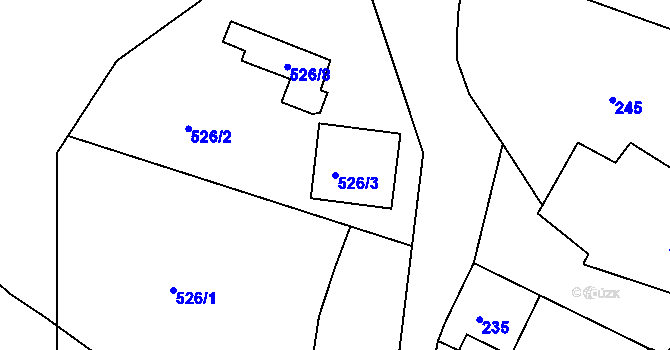 Parcela st. 526/3 v KÚ Koněšín, Katastrální mapa