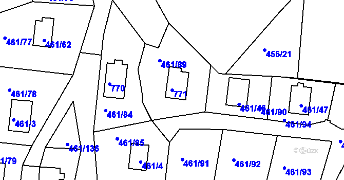 Parcela st. 771 v KÚ Koněšín, Katastrální mapa