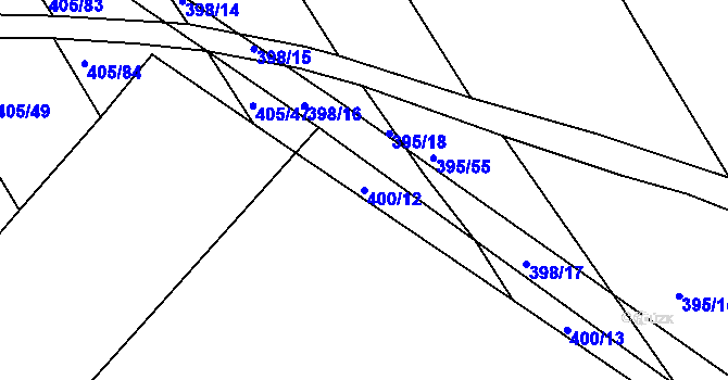 Parcela st. 400/12 v KÚ Koněšín, Katastrální mapa