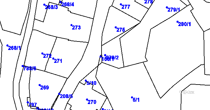Parcela st. 279/2 v KÚ Koněšín, Katastrální mapa