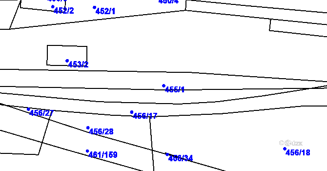 Parcela st. 455/1 v KÚ Koněšín, Katastrální mapa