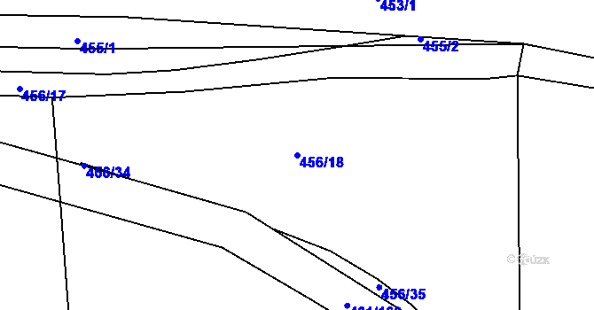 Parcela st. 456/18 v KÚ Koněšín, Katastrální mapa