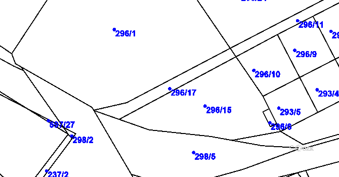 Parcela st. 296/17 v KÚ Koněšín, Katastrální mapa