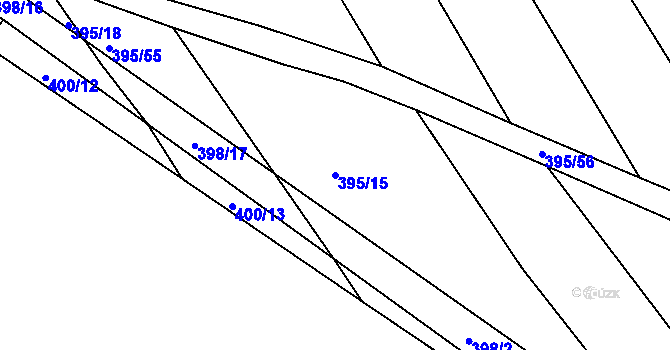 Parcela st. 395/15 v KÚ Koněšín, Katastrální mapa