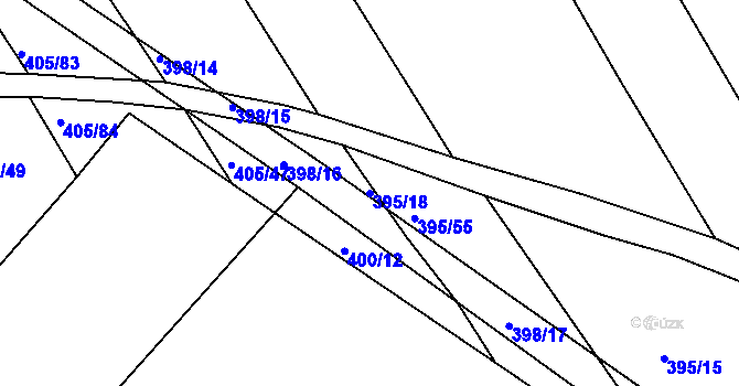 Parcela st. 395/18 v KÚ Koněšín, Katastrální mapa