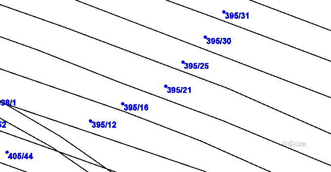 Parcela st. 395/21 v KÚ Koněšín, Katastrální mapa