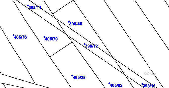 Parcela st. 398/12 v KÚ Koněšín, Katastrální mapa
