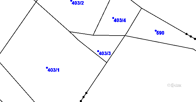 Parcela st. 403/3 v KÚ Koněšín, Katastrální mapa
