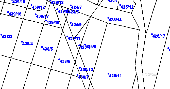 Parcela st. 425/6 v KÚ Koněšín, Katastrální mapa