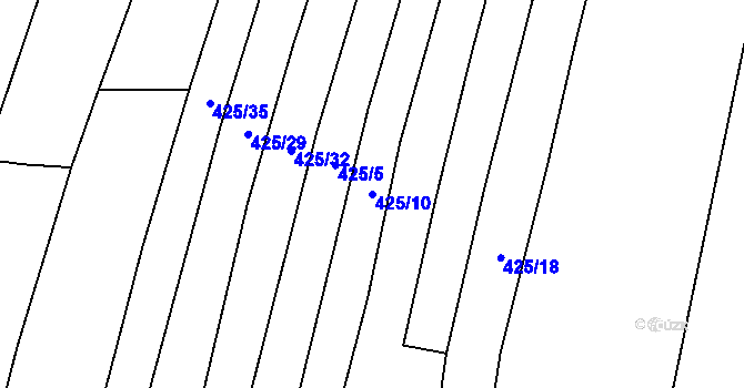 Parcela st. 425/10 v KÚ Koněšín, Katastrální mapa