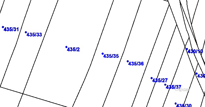 Parcela st. 435/35 v KÚ Koněšín, Katastrální mapa