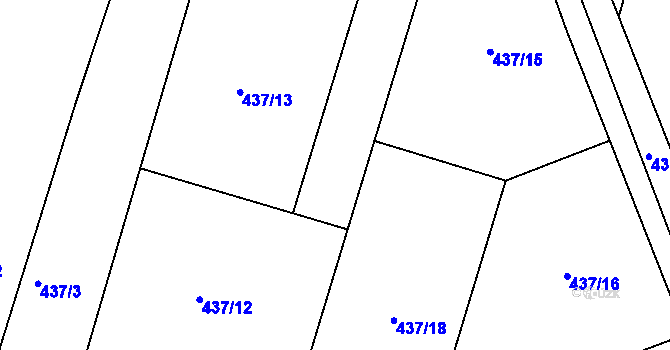 Parcela st. 437/6 v KÚ Koněšín, Katastrální mapa