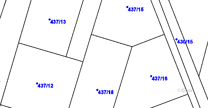 Parcela st. 437/7 v KÚ Koněšín, Katastrální mapa