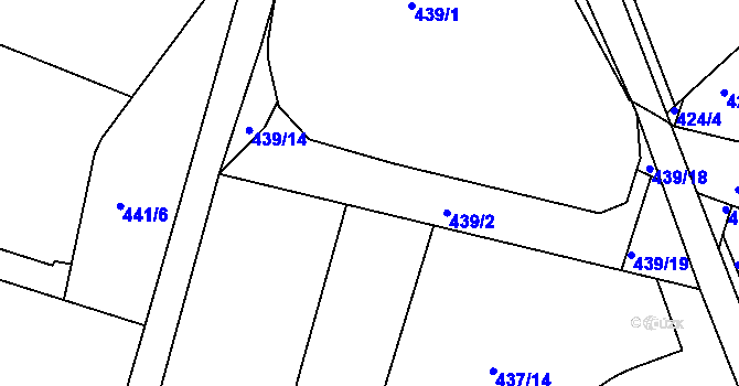 Parcela st. 439/15 v KÚ Koněšín, Katastrální mapa
