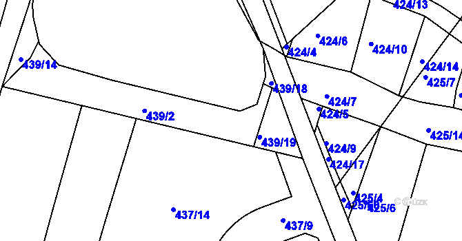 Parcela st. 439/17 v KÚ Koněšín, Katastrální mapa
