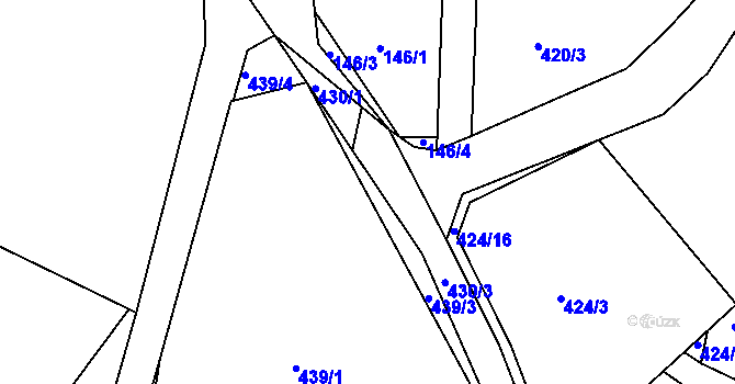 Parcela st. 439/21 v KÚ Koněšín, Katastrální mapa