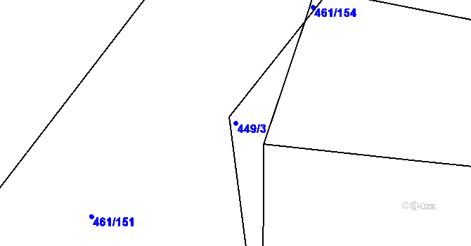 Parcela st. 449/3 v KÚ Koněšín, Katastrální mapa