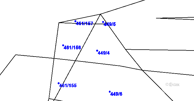 Parcela st. 449/4 v KÚ Koněšín, Katastrální mapa
