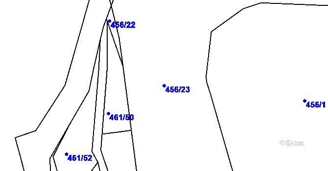 Parcela st. 456/23 v KÚ Koněšín, Katastrální mapa