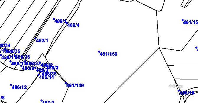 Parcela st. 461/150 v KÚ Koněšín, Katastrální mapa