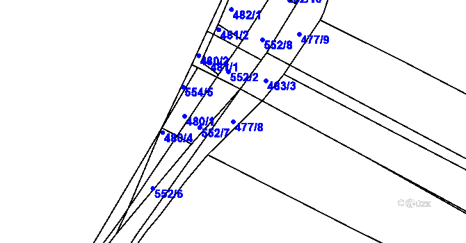 Parcela st. 477/8 v KÚ Koněšín, Katastrální mapa