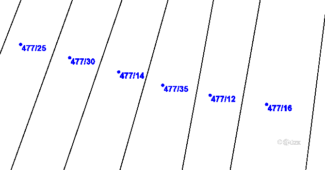 Parcela st. 477/35 v KÚ Koněšín, Katastrální mapa