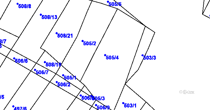 Parcela st. 505/4 v KÚ Koněšín, Katastrální mapa