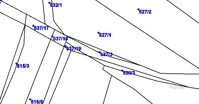 Parcela st. 537/3 v KÚ Koněšín, Katastrální mapa