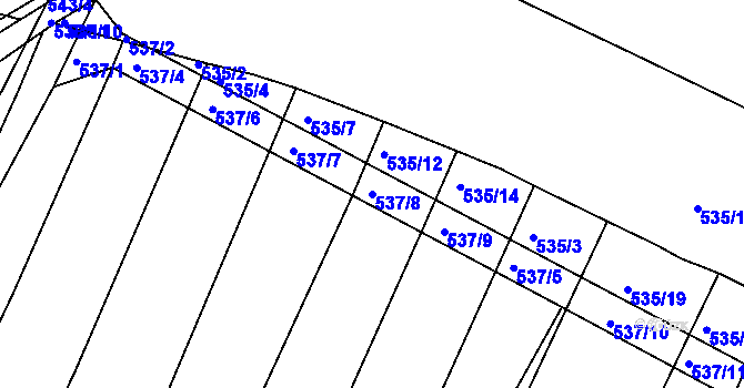 Parcela st. 537/8 v KÚ Koněšín, Katastrální mapa
