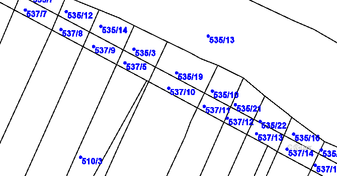 Parcela st. 537/10 v KÚ Koněšín, Katastrální mapa