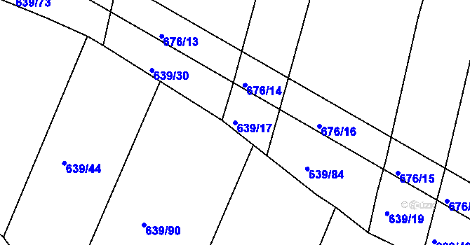 Parcela st. 639/17 v KÚ Koněšín, Katastrální mapa