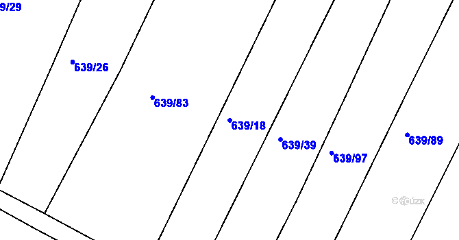 Parcela st. 639/18 v KÚ Koněšín, Katastrální mapa