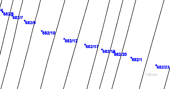 Parcela st. 682/17 v KÚ Koněšín, Katastrální mapa