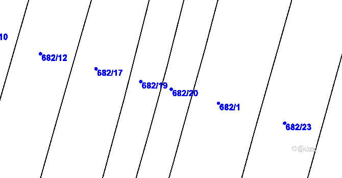 Parcela st. 682/20 v KÚ Koněšín, Katastrální mapa