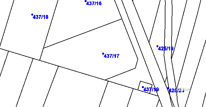 Parcela st. 437/17 v KÚ Koněšín, Katastrální mapa