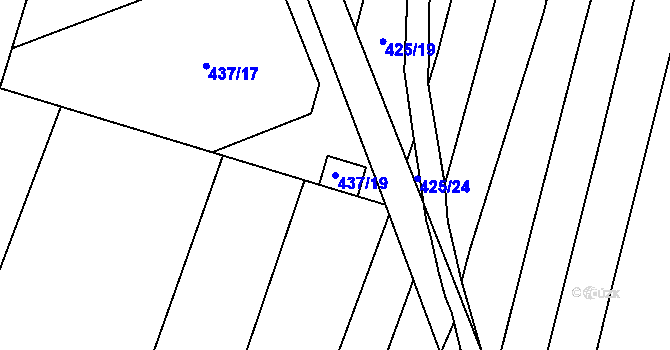 Parcela st. 437/19 v KÚ Koněšín, Katastrální mapa