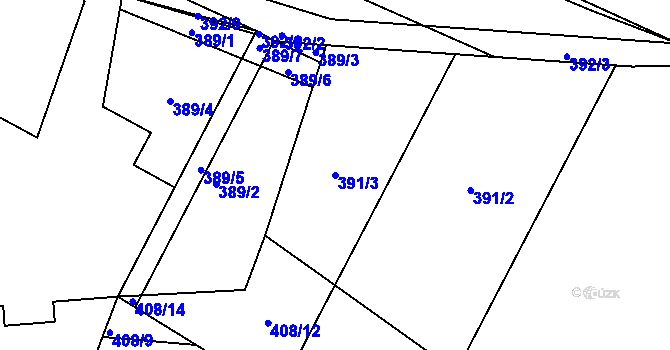 Parcela st. 391/3 v KÚ Koněšín, Katastrální mapa