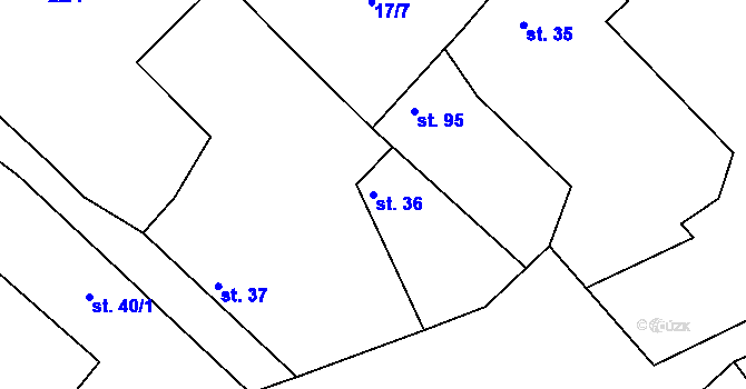 Parcela st. 36 v KÚ Konětopy, Katastrální mapa