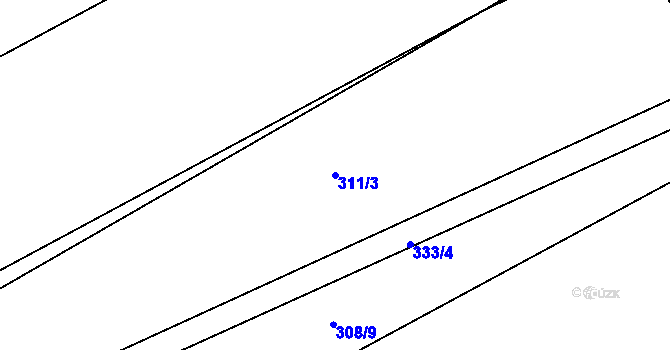 Parcela st. 311/3 v KÚ Konětopy, Katastrální mapa