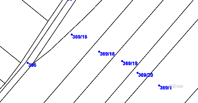 Parcela st. 369/18 v KÚ Konětopy, Katastrální mapa