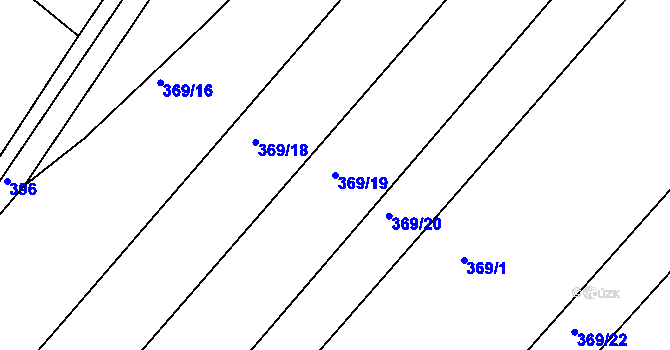 Parcela st. 369/19 v KÚ Konětopy, Katastrální mapa