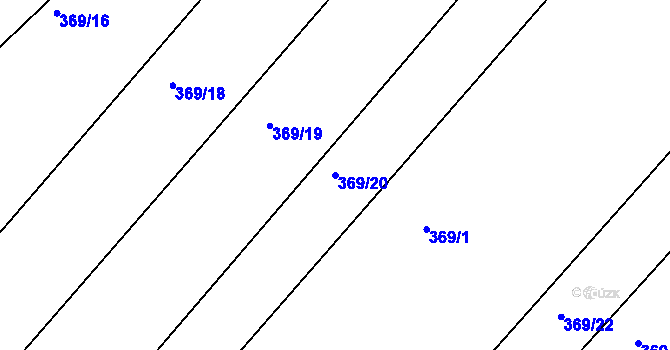 Parcela st. 369/20 v KÚ Konětopy, Katastrální mapa