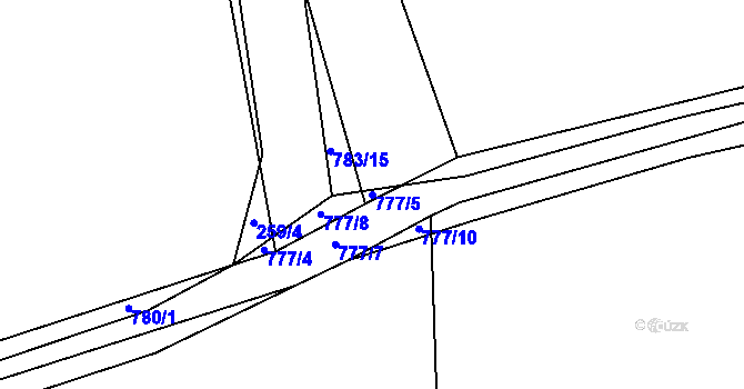 Parcela st. 777/5 v KÚ Jerusalem, Katastrální mapa