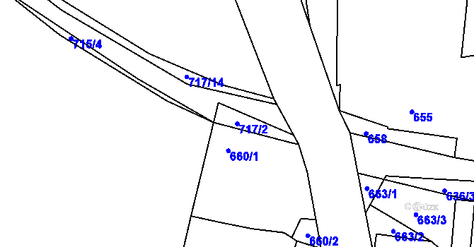Parcela st. 717/2 v KÚ Jerusalem, Katastrální mapa