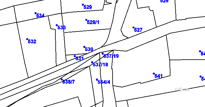 Parcela st. 537/19 v KÚ Jerusalem, Katastrální mapa